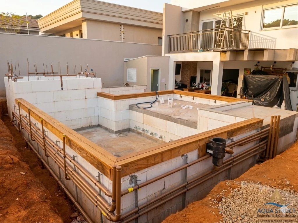 Design e Engenharia Construtiva de Piscina de Luxo - Nova Era